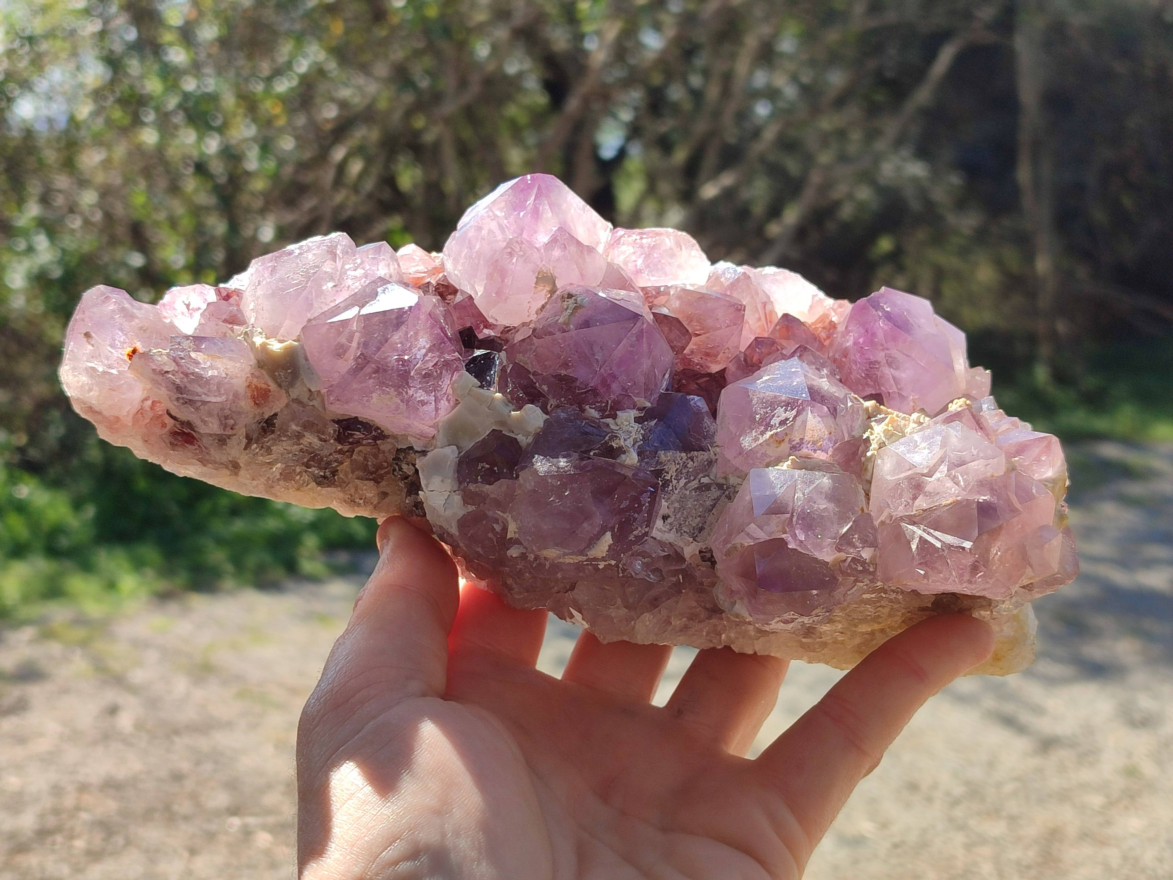 Natural Amethyst Spirit Quartz Cluster x 1 From South Africa - Toprock Gemstones and Minerals 