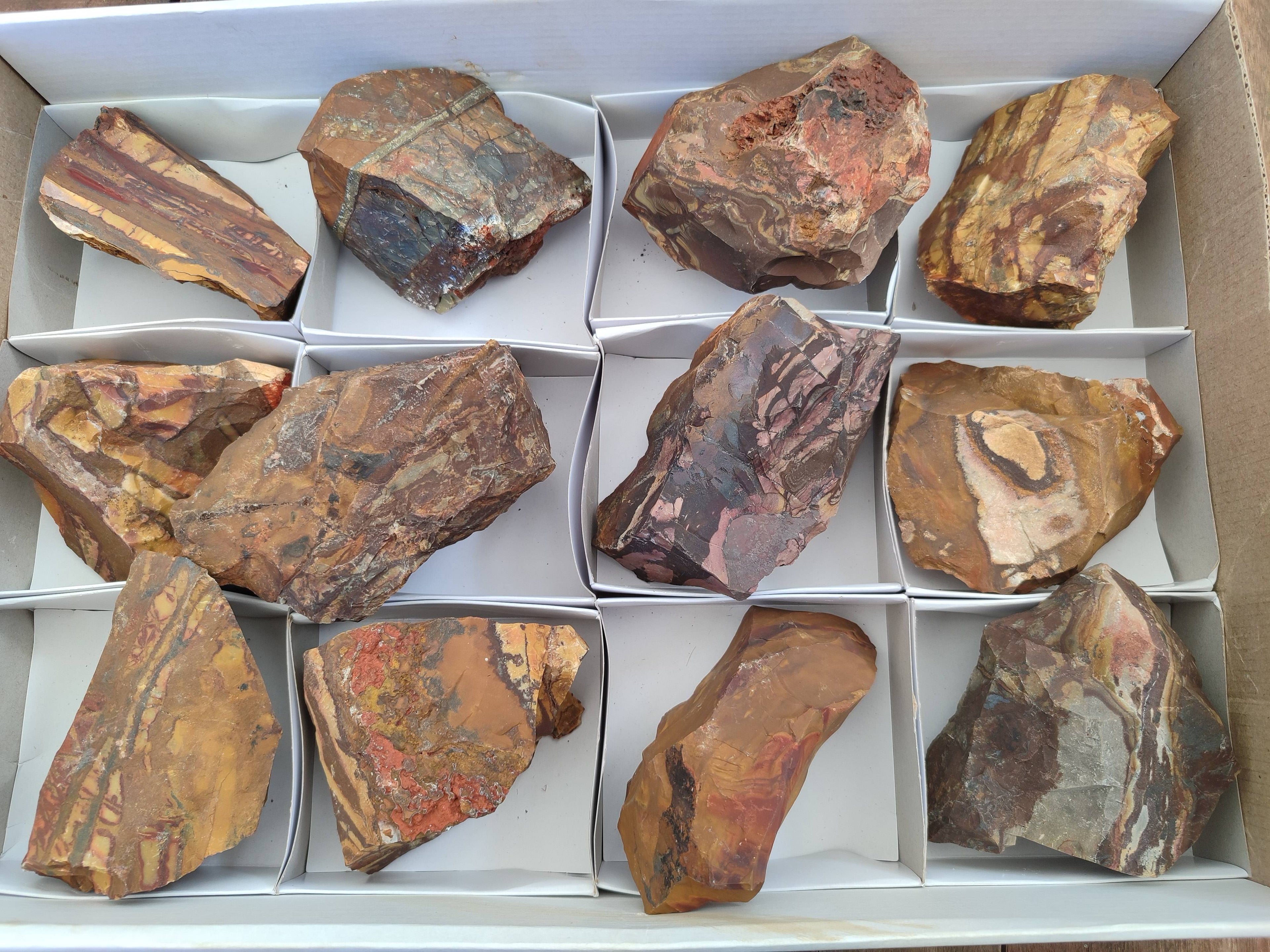 Natural Selected Nguni Jasper Cobbed Specimens x 12 From Prieska, South Africa - Toprock Gemstones and Minerals 