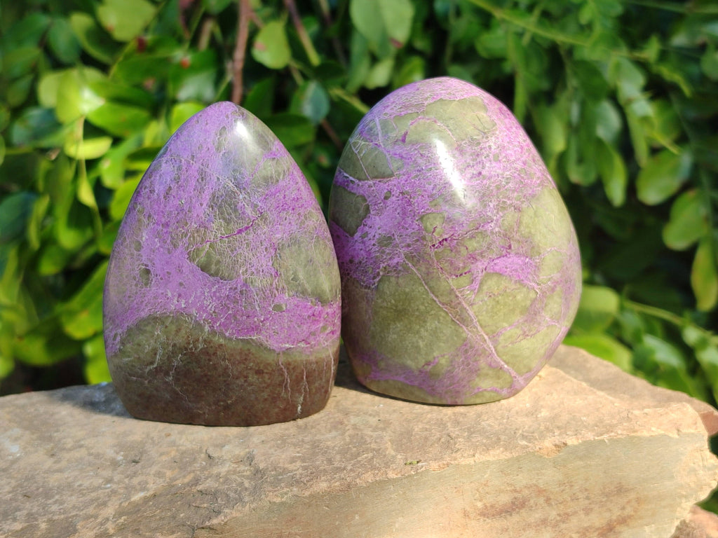 Polished Stichtite Standing Free Forms x 3 From Barberton, South Africa - Toprock Gemstones and Minerals 