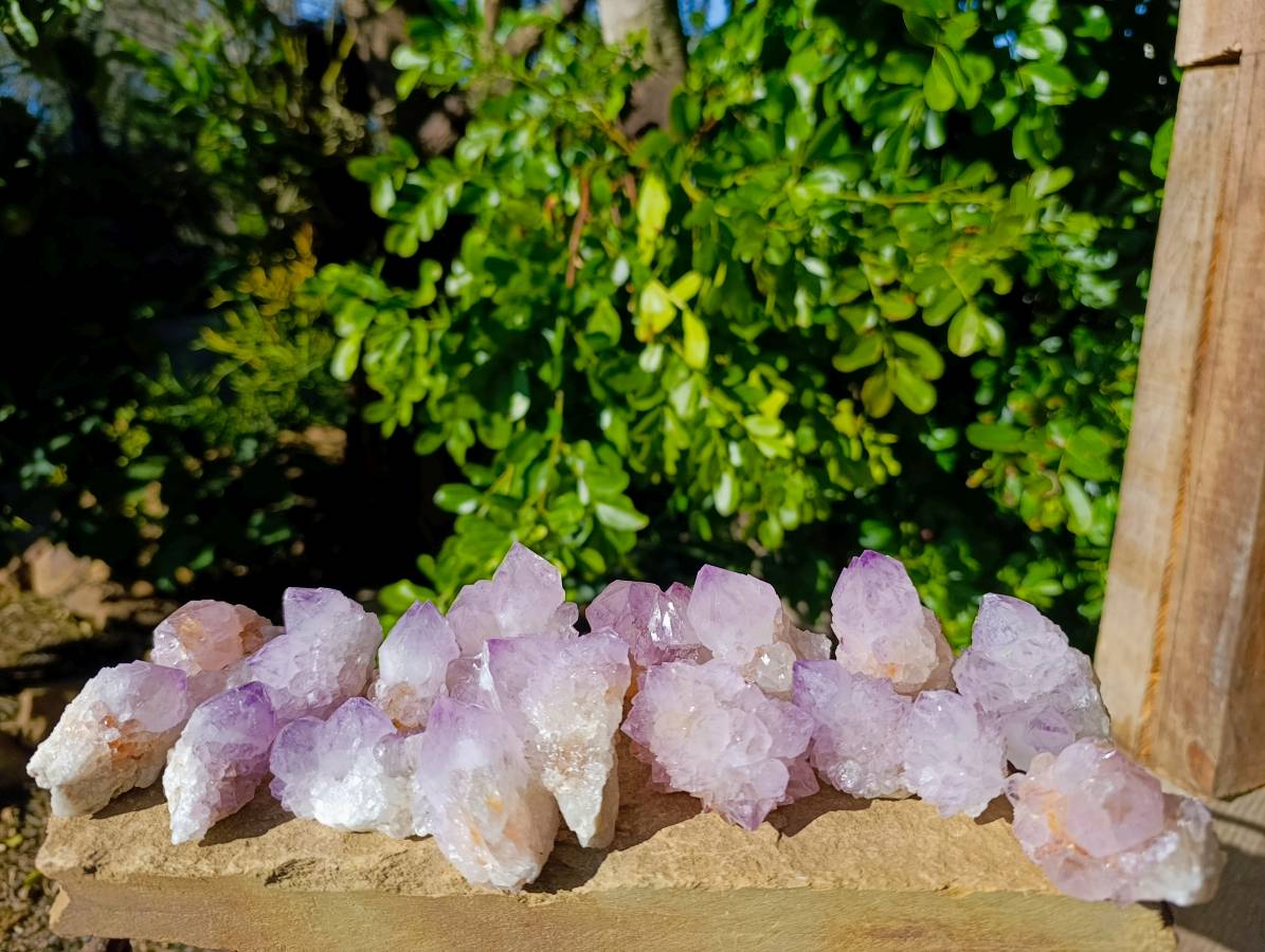 Natural Amethyst Spirit Quartz Clusters x 20 From South Africa - Toprock Gemstones and Minerals 