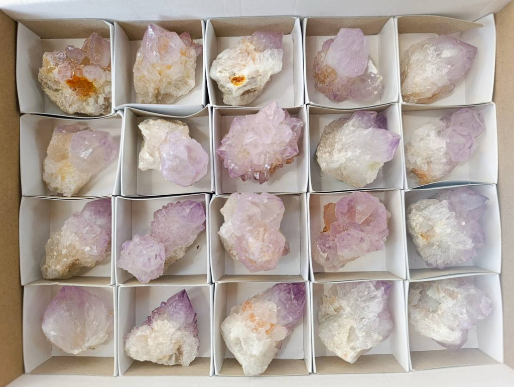 Natural Amethyst Spirit Quartz Clusters x 20 From South Africa - Toprock Gemstones and Minerals 