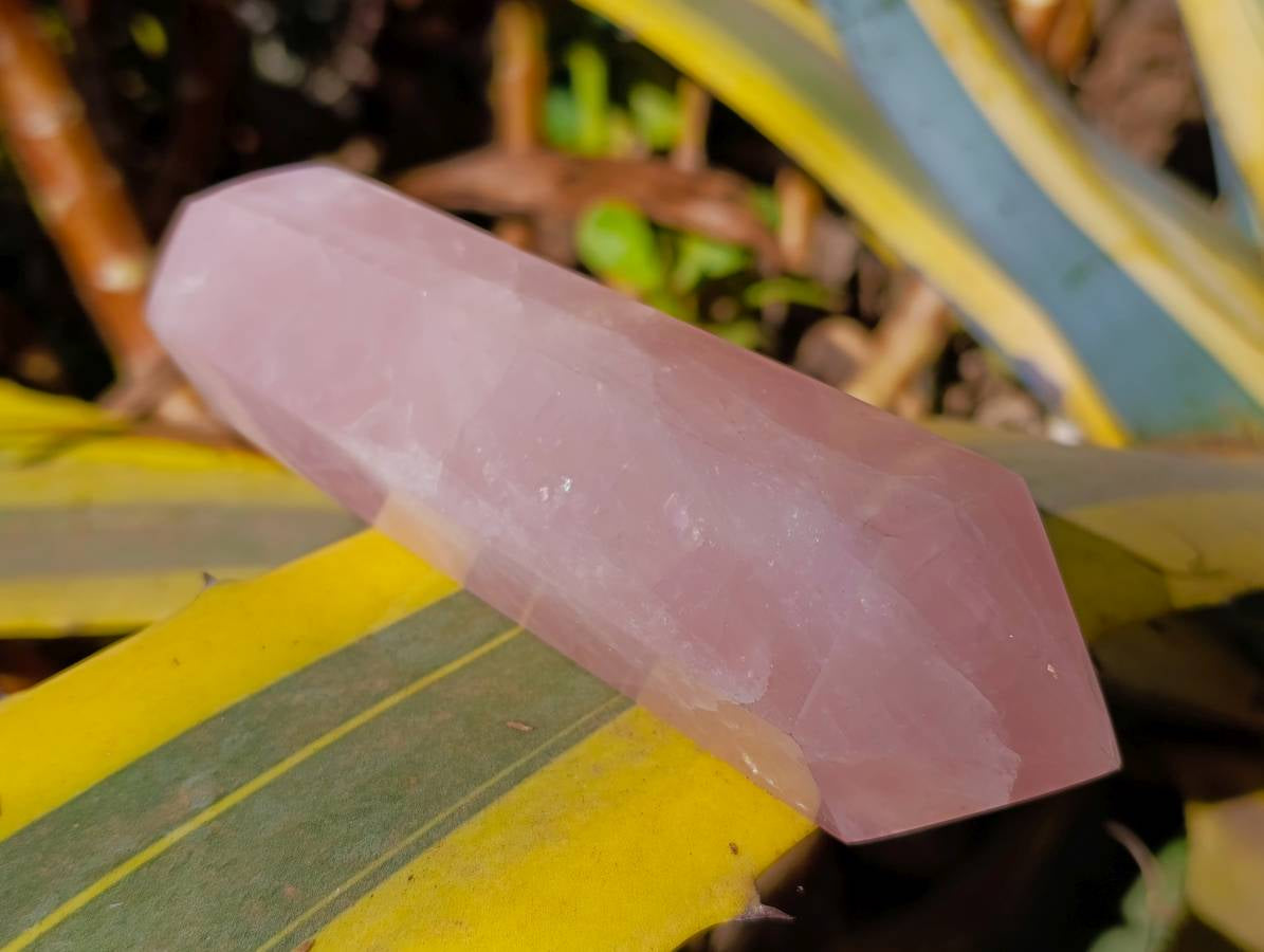 Polished Double Terminated Rose Quartz Points x 2 From Madagascar - Toprock Gemstones and Minerals 