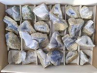 Natural Blue Lace Agate Geode Specimens x 24 From Malawi