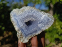Natural Blue Lace Agate Geode Specimens x 24 From Malawi