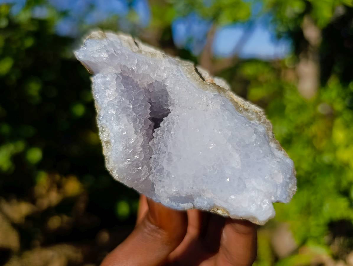 Natural Blue Lace Agate Geode Specimens x 24 From Malawi - Toprock Gemstones and Minerals 
