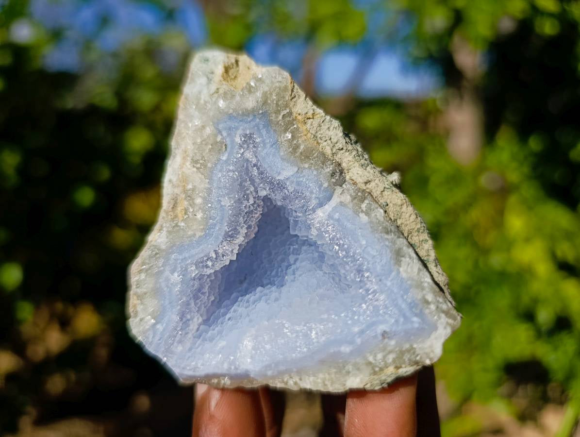 Natural Blue Lace Agate Geode Specimens x 24 From Malawi - Toprock Gemstones and Minerals 