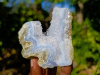 Natural Blue Lace Agate Geode Specimens x 24 From Malawi