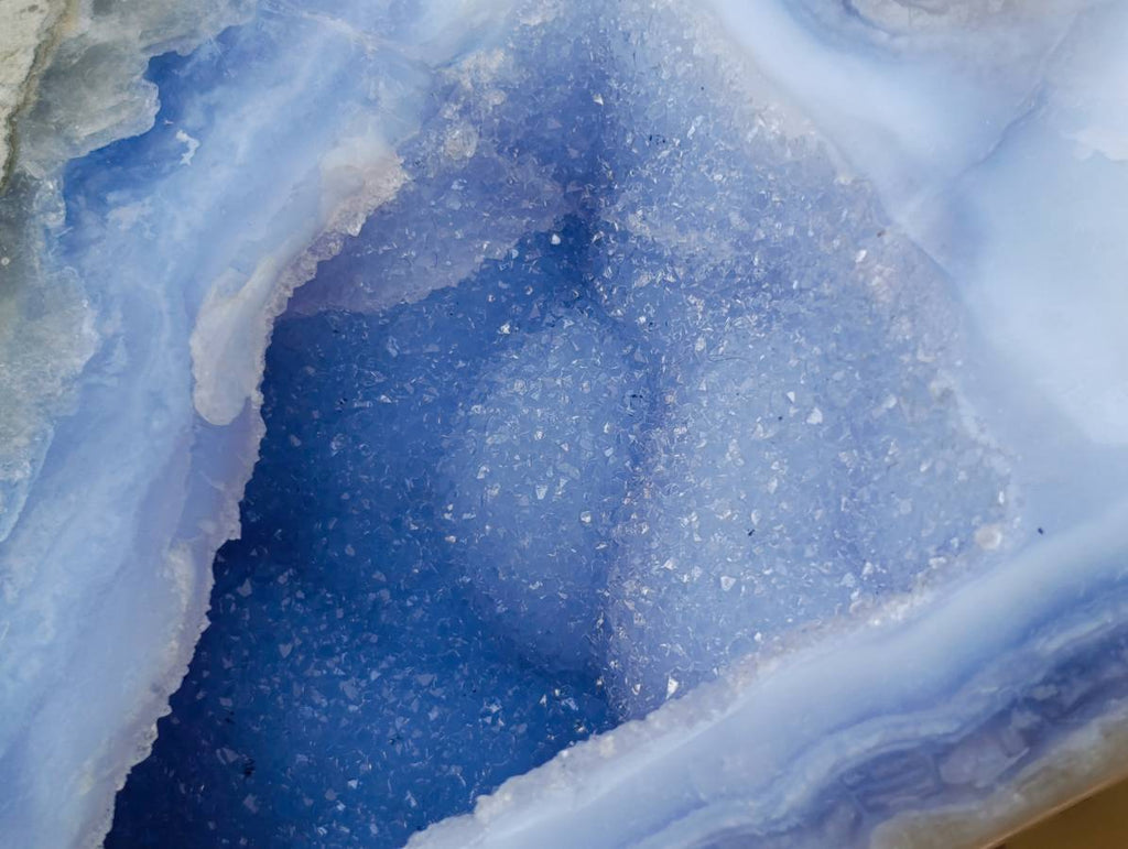 Polished Blue Lace Agate Standing Free Forms x 2 From Malawi - Toprock Gemstones and Minerals 