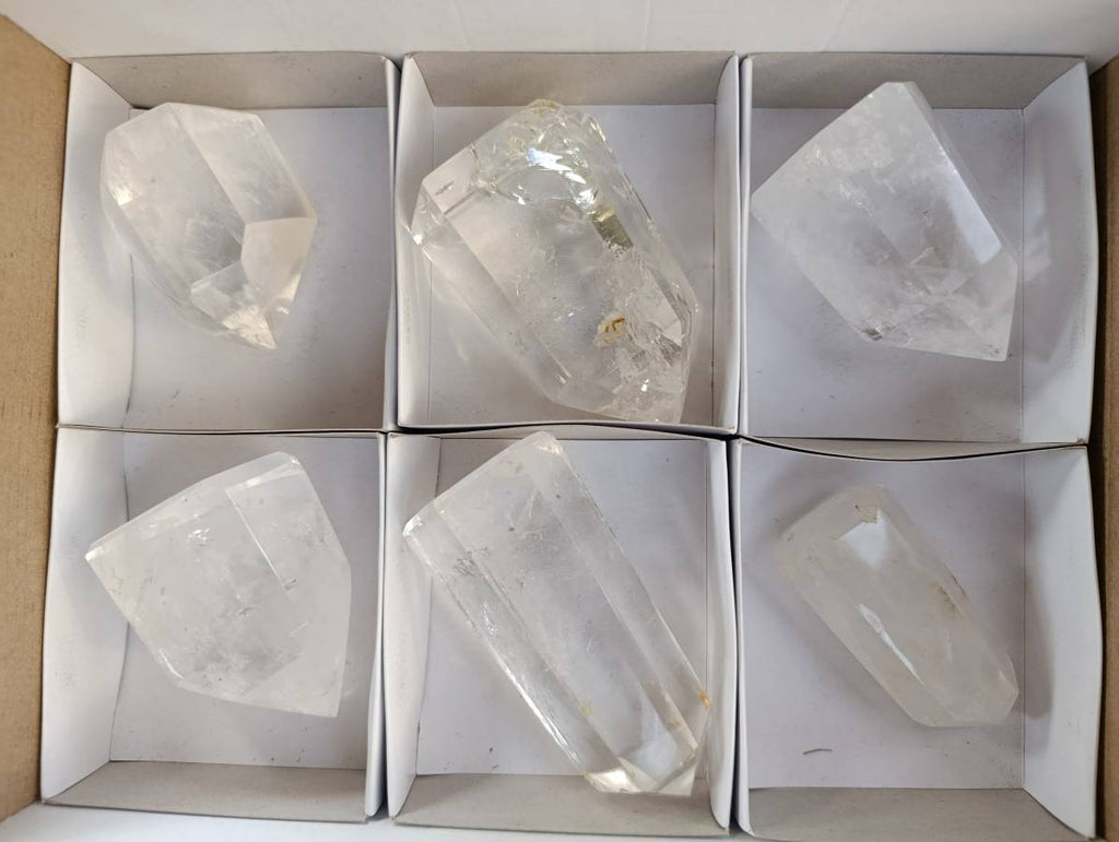 Polished Clear Quartz Crystals x 6 From Madagascar - Toprock Gemstones and Minerals 