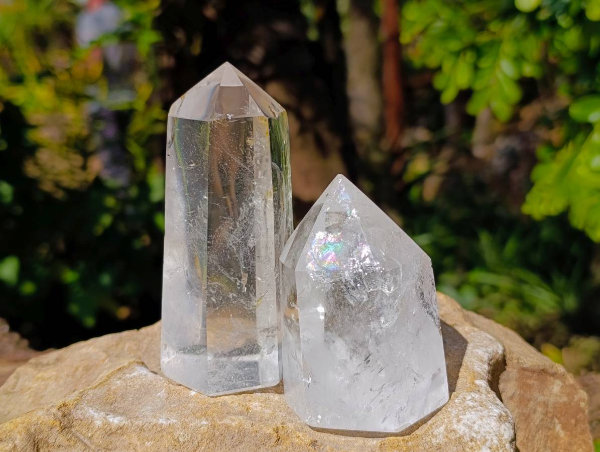 Polished Clear Quartz Crystals x 6 From Madagascar - Toprock Gemstones and Minerals 