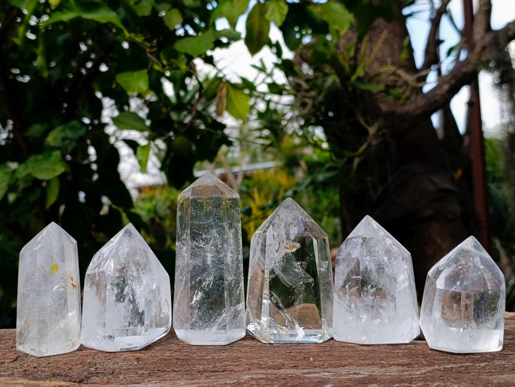 Polished Clear Quartz Crystals x 6 From Madagascar - Toprock Gemstones and Minerals 