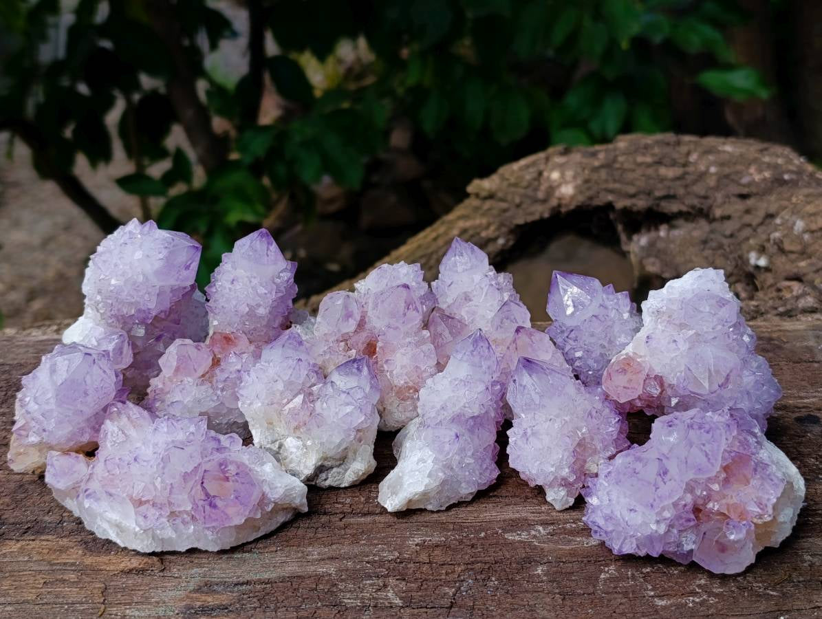 Natural Amethyst Spirit Quartz Clusters x 12 From South Africa - Toprock Gemstones and Minerals 