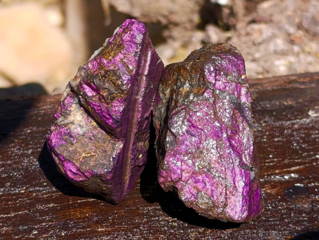 Natural Metallic Purpurite Cobbed Specimens x 9 From Erongo, Namibia - Toprock Gemstones and Minerals 