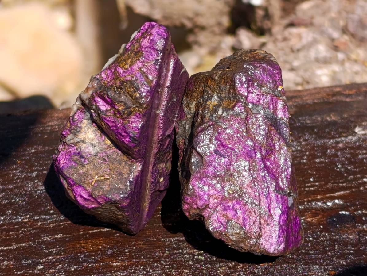 Natural Metallic Purpurite Cobbed Specimens x 9 From Erongo, Namibia - Toprock Gemstones and Minerals 