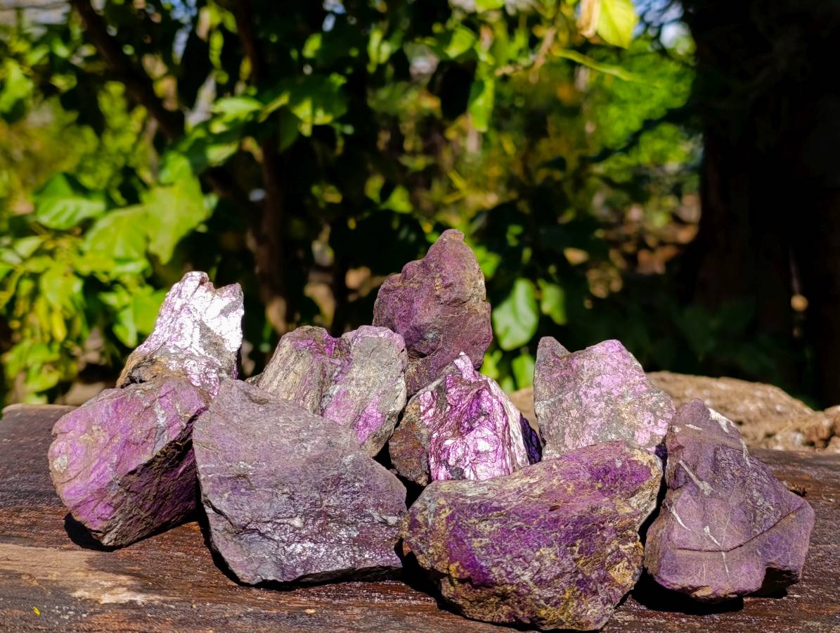 Natural Metallic Purpurite Cobbed Specimens x 9 From Erongo, Namibia - Toprock Gemstones and Minerals 