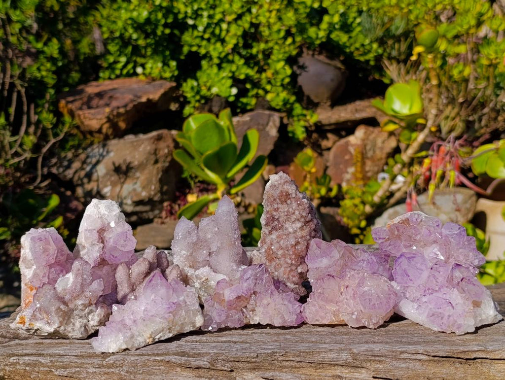Natural Amethyst Spirit Quartz Clusters x 12 From South Africa - Toprock Gemstones and Minerals 