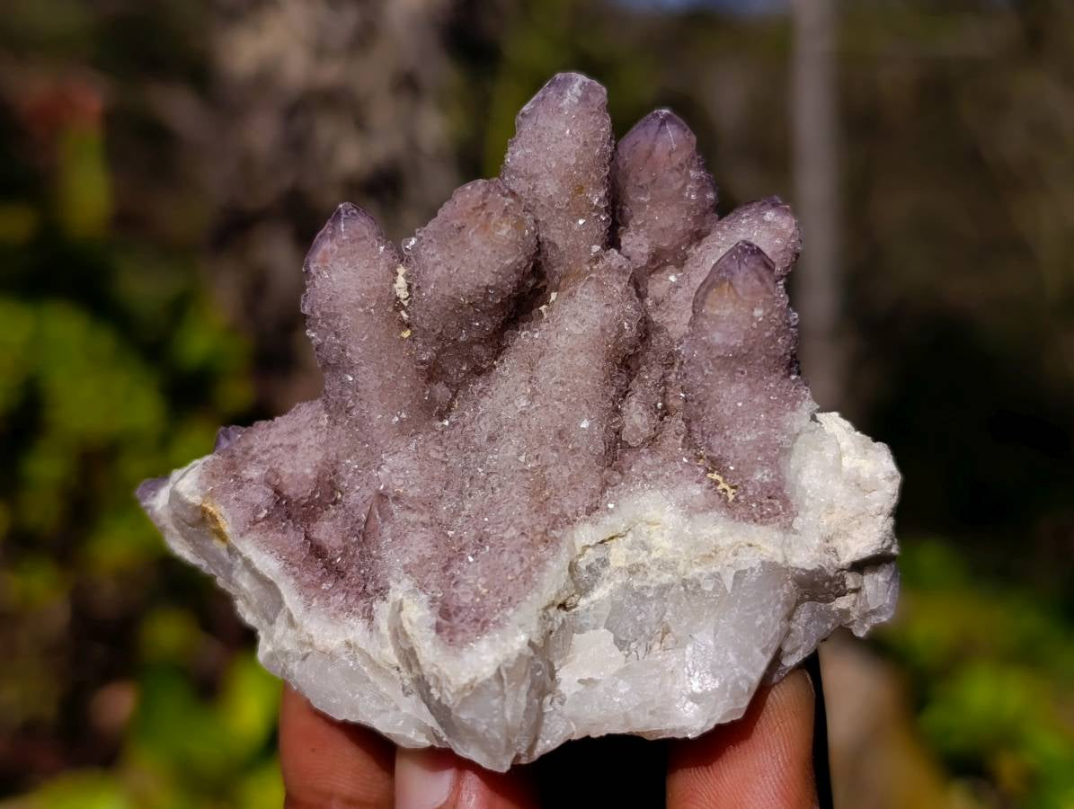 Natural Amethyst Spirit Quartz Clusters x 12 From South Africa - Toprock Gemstones and Minerals 