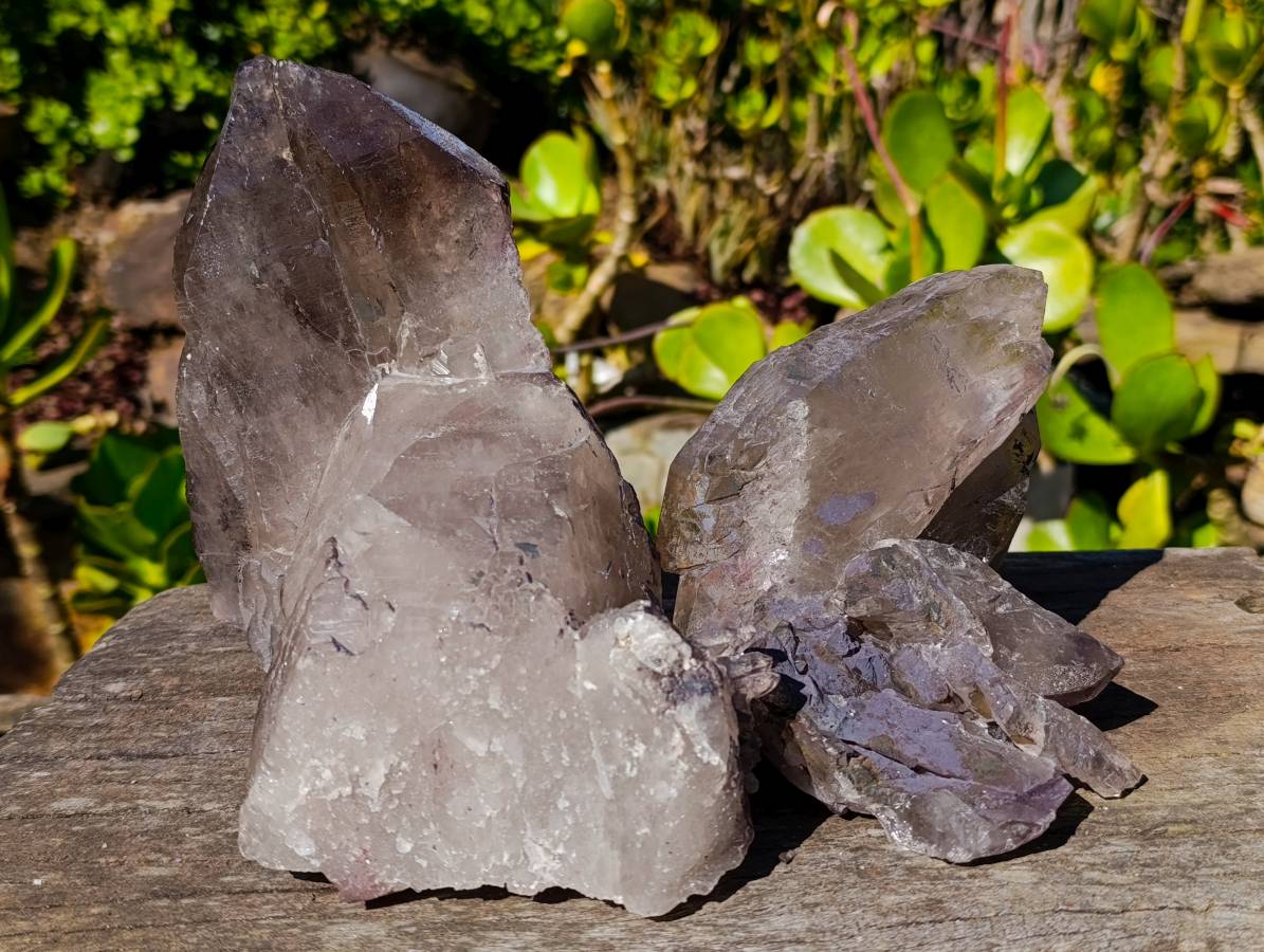Natural Smokey Quartz Floater Crystal Specimens x 2 From Mulanje, Malawi - Toprock Gemstones and Minerals 