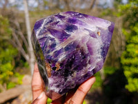 Polished Chevron Amethyst Point x 1 From Zambia