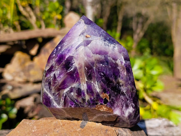 Polished Chevron Amethyst Point x 1 From Zambia
