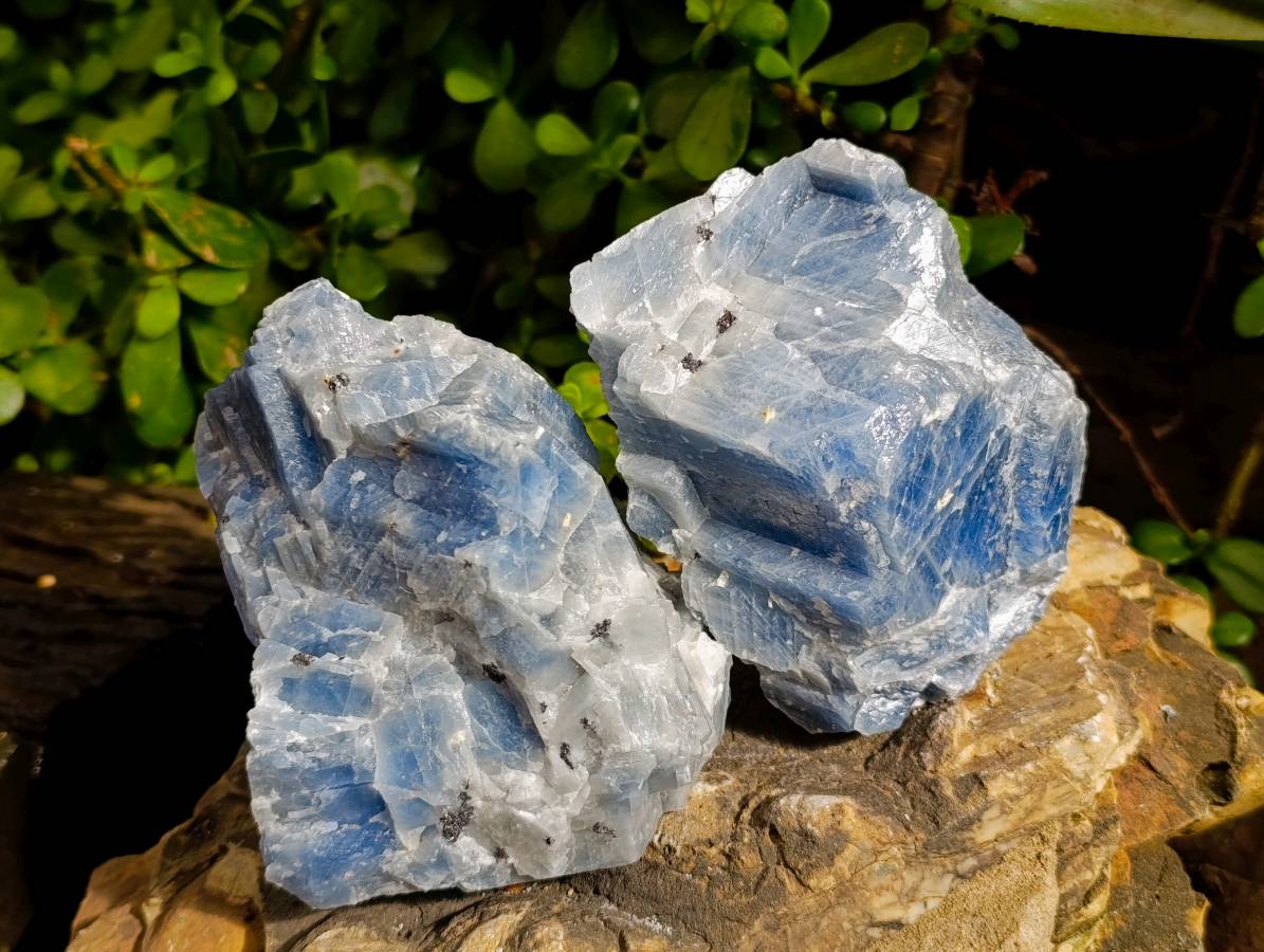 Natural Sky Blue Calcite Specimens x 4 From Namibia - Toprock Gemstones and Minerals 