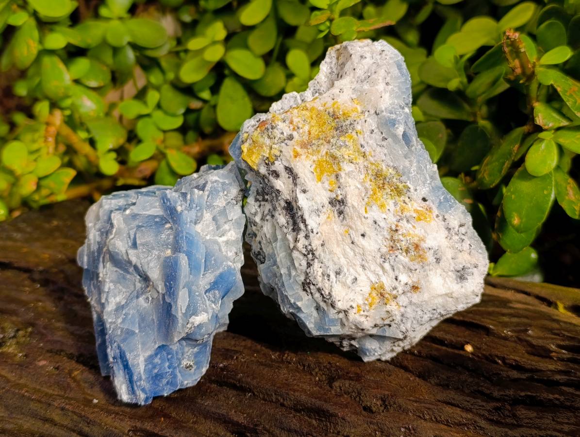 Natural Sky Blue Calcite Specimens x 4 From Namibia - Toprock Gemstones and Minerals 