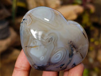 Polished Banded Agate Hearts x 6 From Madagascar