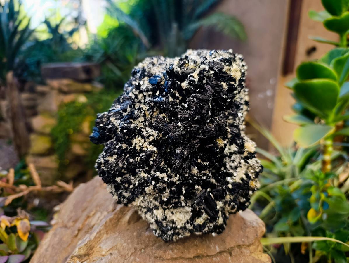 Natural Schorl Black Tourmaline Matrix Specimen x 1 From Namibia - Toprock Gemstones and Minerals 