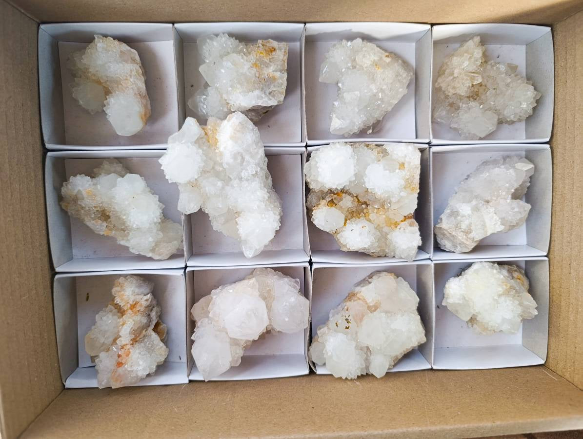 Natural Spirit Quartz Clusters x 12 From South Africa - Toprock Gemstones and Minerals 