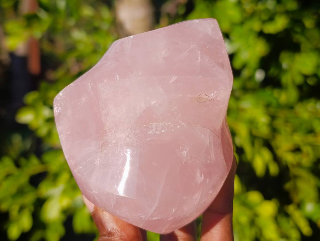 Polished Rose Quartz Flames x 2 From Madagascar - Toprock Gemstones and Minerals 