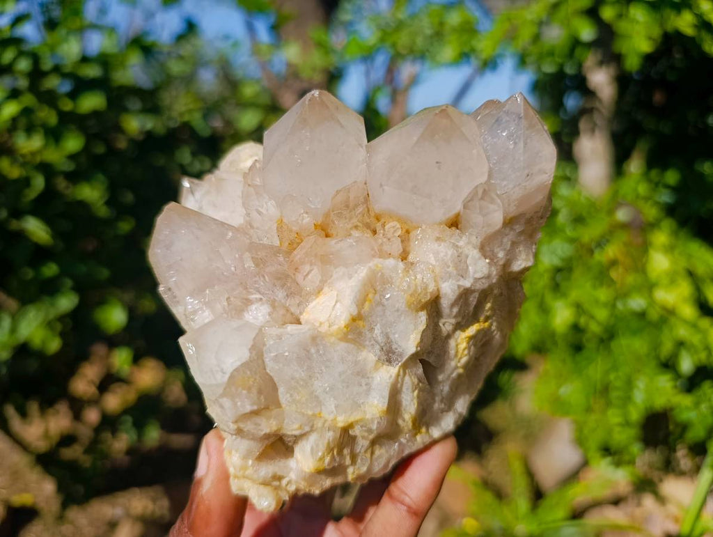 Natural Phantom Smokey Quartz Clusters x 2 From Luena, Congo - Toprock Gemstones and Minerals 