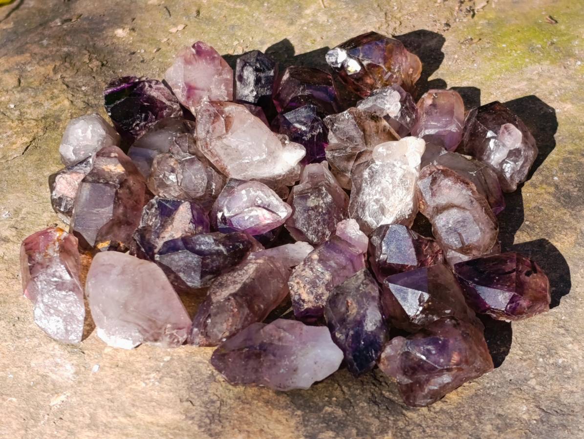 Natural Window Amethyst Crystals x 35 From Chiredzi, Zimbabwe - Toprock Gemstones and Minerals 