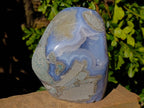 Polished Blue Lace Agate Standing Free Form x 1 From Malawi - Toprock Gemstones and Minerals 