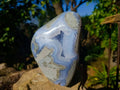 Polished Blue Lace Agate Standing Free Form x 1 From Malawi - Toprock Gemstones and Minerals 