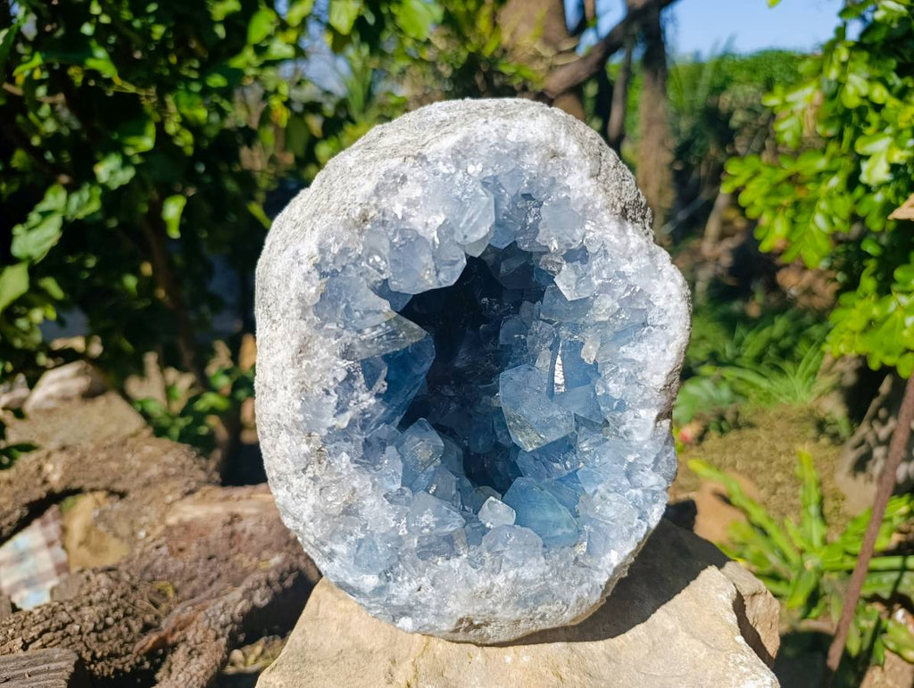 Natural Celestite Geode Specimen x 1 From Sakoany, Madagascar - Toprock Gemstones and Minerals 