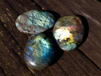 Polished Labradorite Palm Stones x 12 From Tulear, Madagascar - Toprock Gemstones and Minerals 
