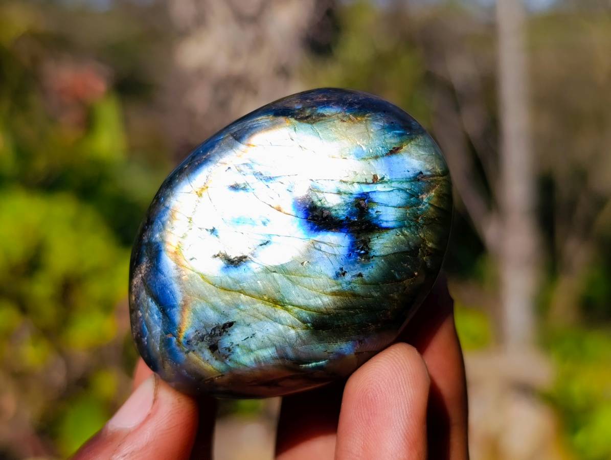 Polished Labradorite Palm Stones x 12 From Tulear, Madagascar - Toprock Gemstones and Minerals 