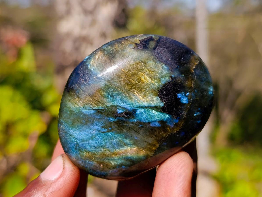 Polished Labradorite Palm Stones x 12 From Tulear, Madagascar - Toprock Gemstones and Minerals 