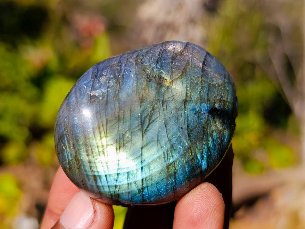 Polished Labradorite Palm Stones x 12 From Tulear, Madagascar - Toprock Gemstones and Minerals 
