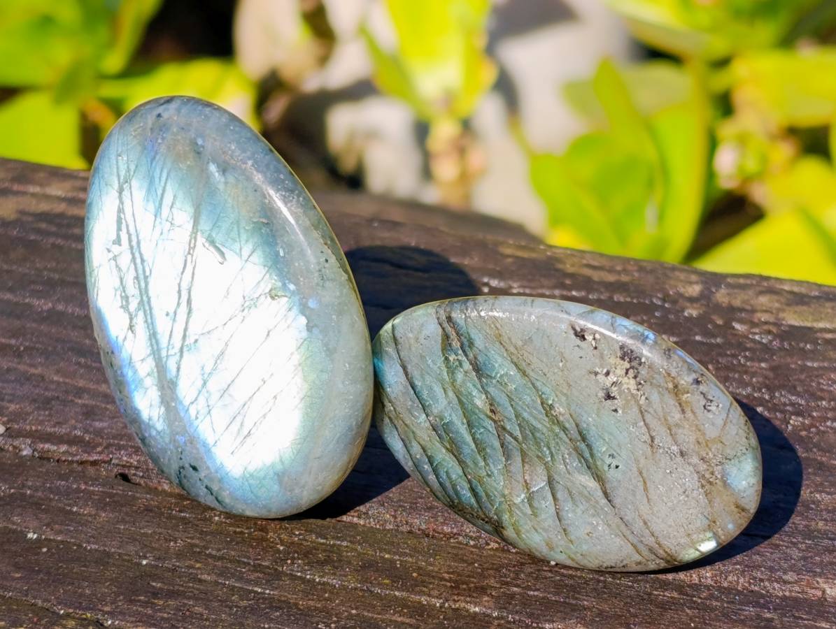 Polished Labradorite Palm Stones x 12 From Tulear, Madagascar - Toprock Gemstones and Minerals 