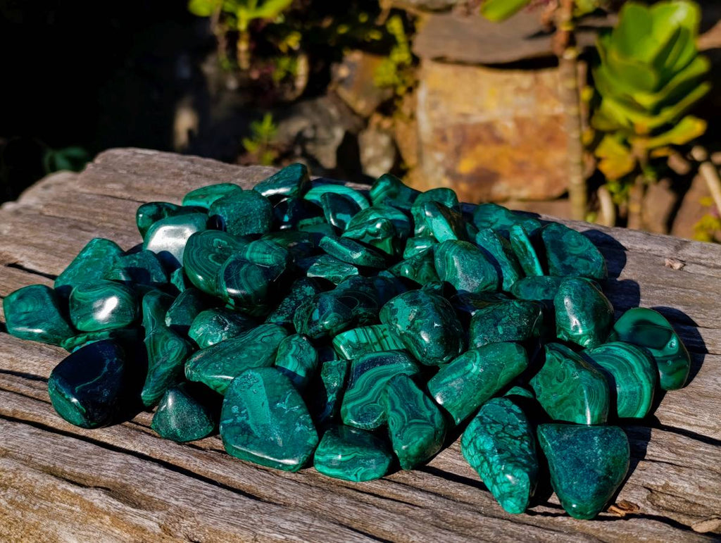 Polished Flower Banded Malachite Free Forms x 70 From Congo - Toprock Gemstones and Minerals 