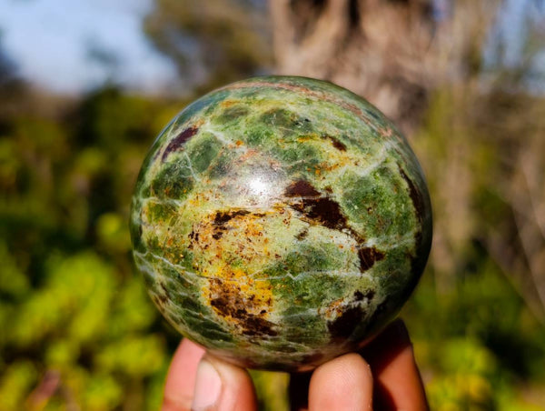 Polished Green Chrysoprase Spheres x 4 From Madagascar