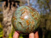 Polished Green Chrysoprase Spheres x 4 From Madagascar