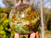 Polished Green Chrysoprase Spheres x 4 From Madagascar