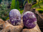 Polished Lepidolite with Pink Rubellite Palm Stones x 12 From Ambatondrazaka, Madagascar - Toprock Gemstones and Minerals 