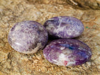 Polished Lepidolite with Pink Rubellite Palm Stones x 12 From Ambatondrazaka, Madagascar - Toprock Gemstones and Minerals 
