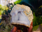 Natural Blue Lace Agate Geode Specimens x 6 From Malawi - Toprock Gemstones and Minerals 