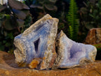 Natural Blue Lace Agate Geode Specimens x 6 From Malawi - Toprock Gemstones and Minerals 