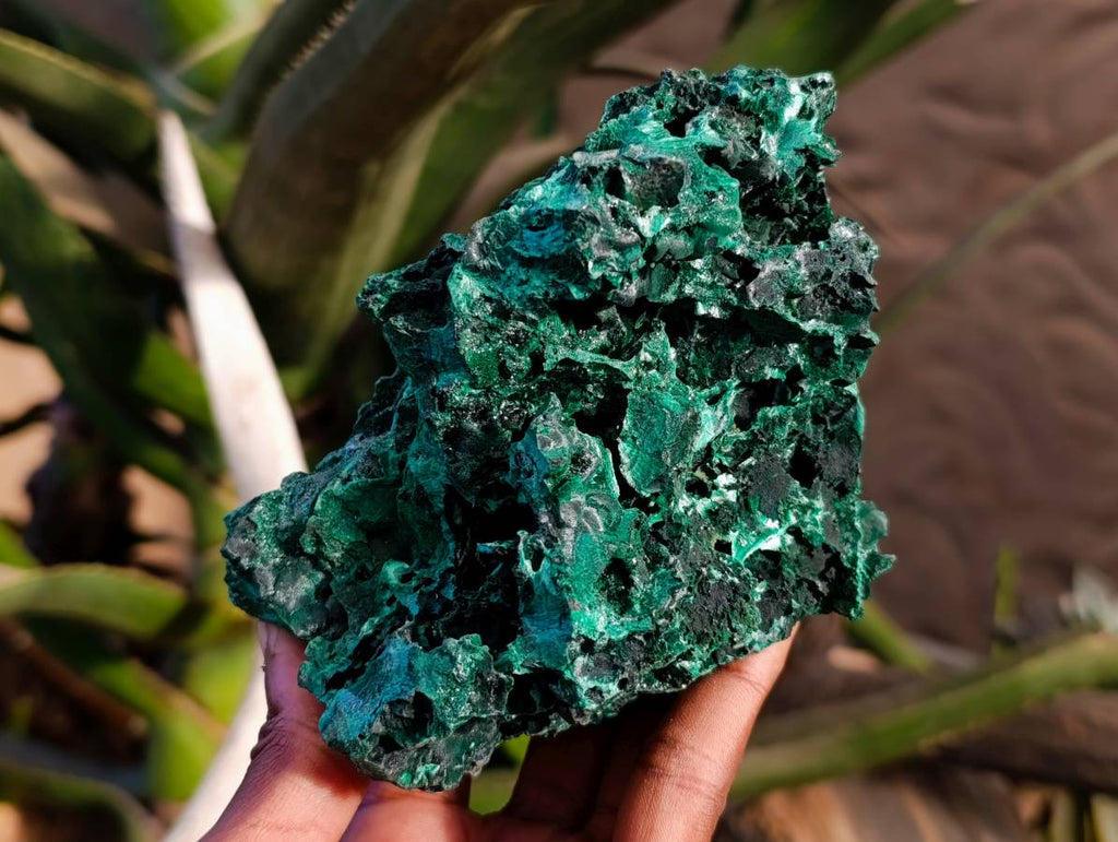 Natural Silky Crystalline Malachite Specimens x 2 From Congo - Toprock Gemstones and Minerals 