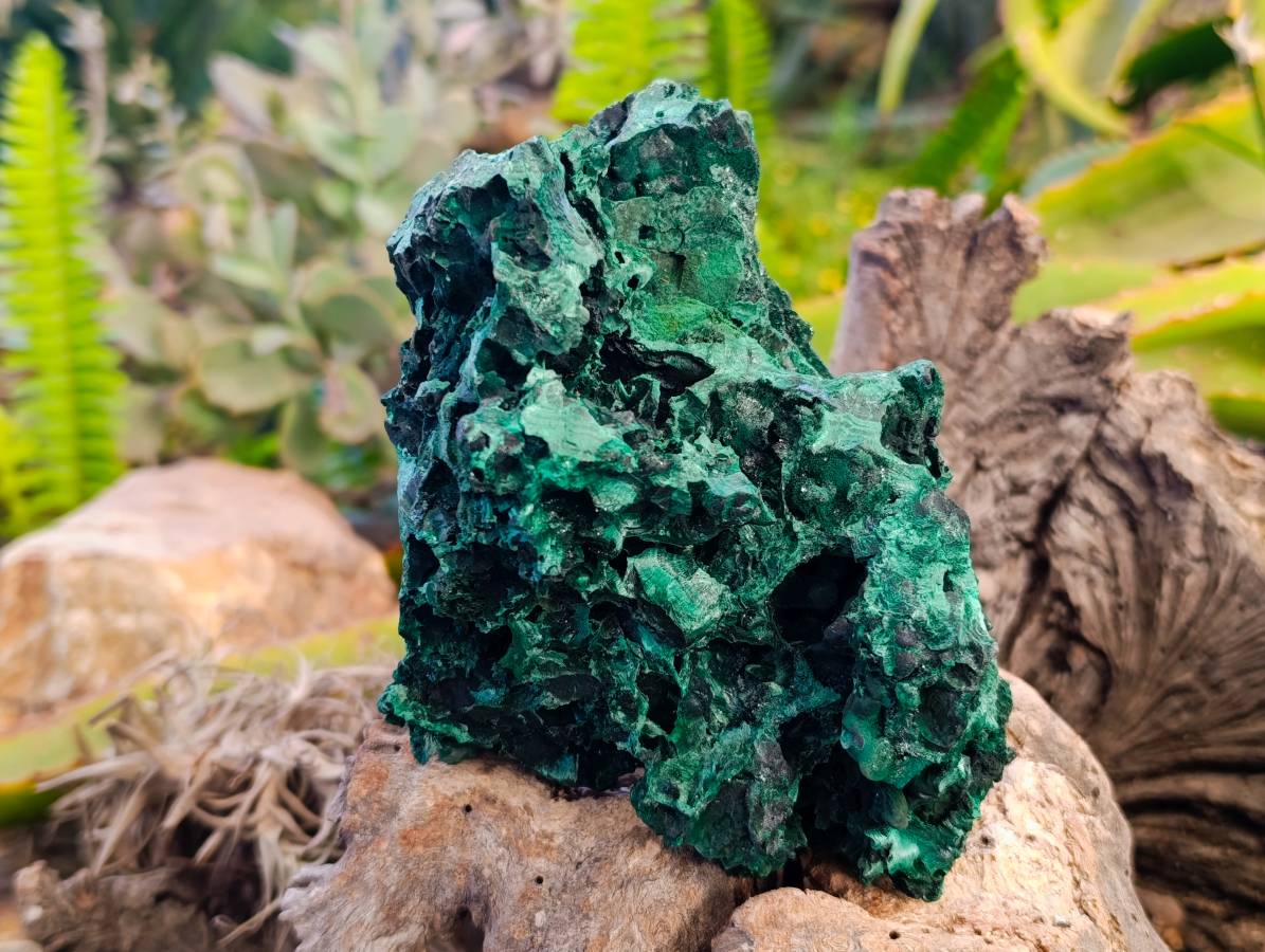 Natural Silky Crystalline Malachite Specimens x 2 From Congo - Toprock Gemstones and Minerals 